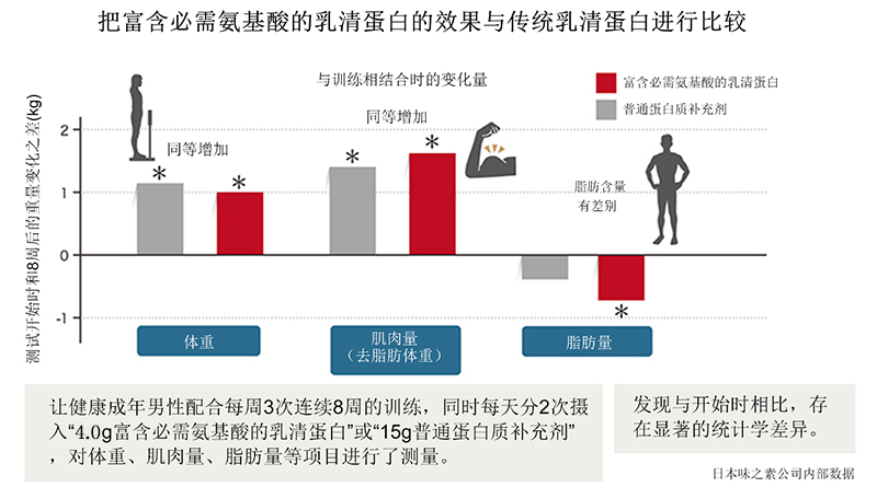 “富含必需氨基酸的乳清蛋白”能够提高训练中肌肉量的增加效率