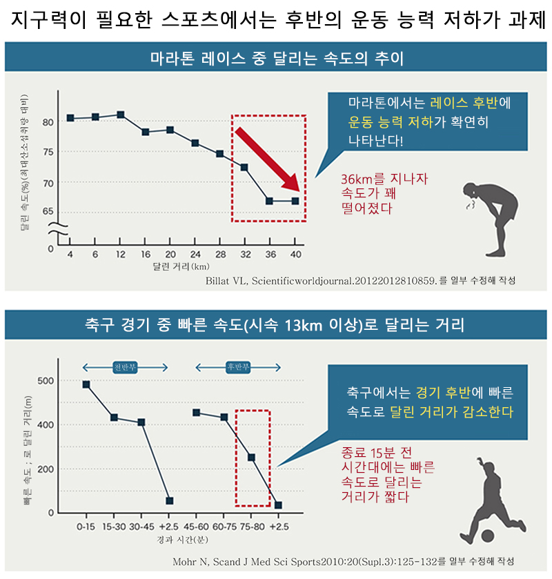 지구계 스포츠에서는 종반의 성능 저하가 과제